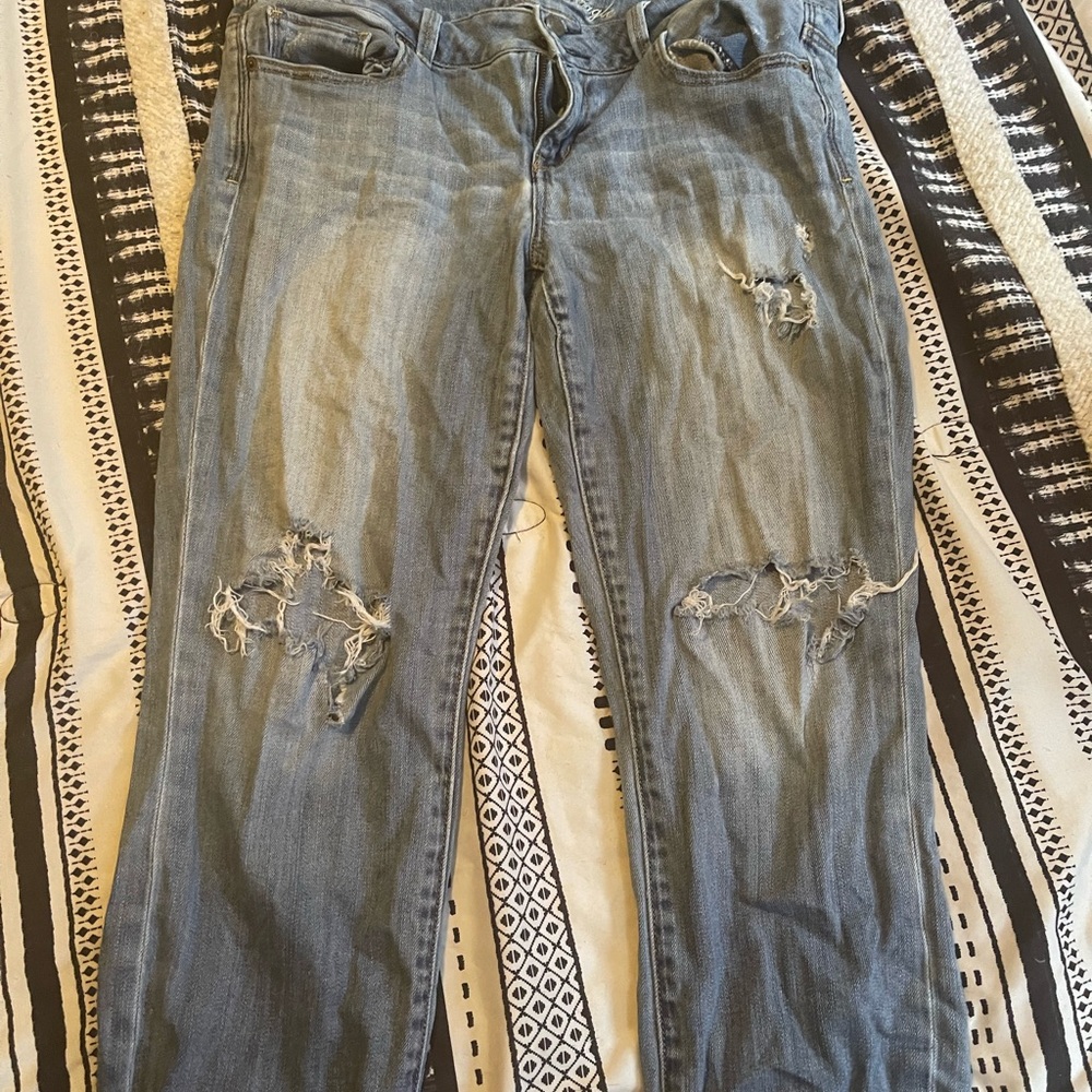 American Eagle Outfitters Blue Ankle Cropped Jeans